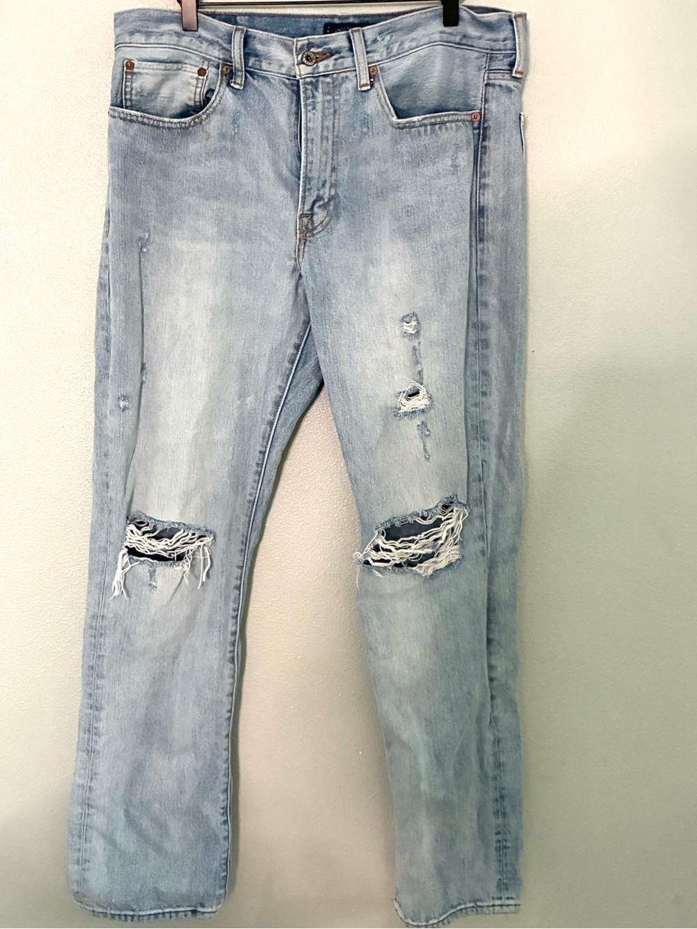 Lucky Brand Heritage Slim Jeans Women’s 32 Distressed Light Wash 100% Cotton